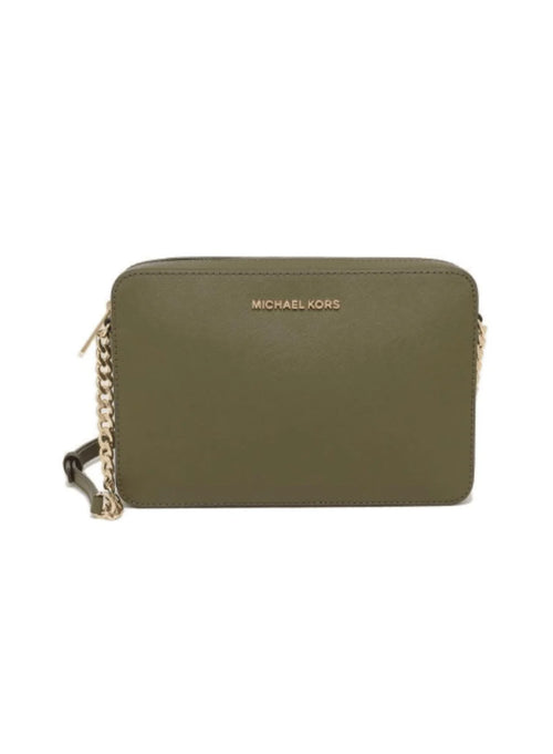 KHAKI LEATHER CROSSBODY BAG