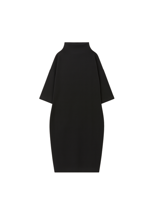 HIGH COLLAR BLACK DRESS