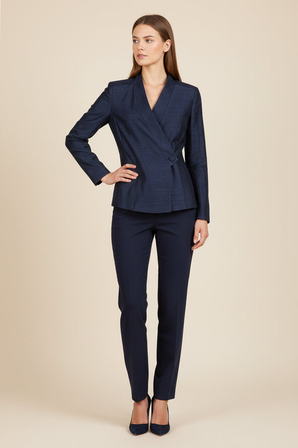 NAVY SCRATCHED BLAZER
