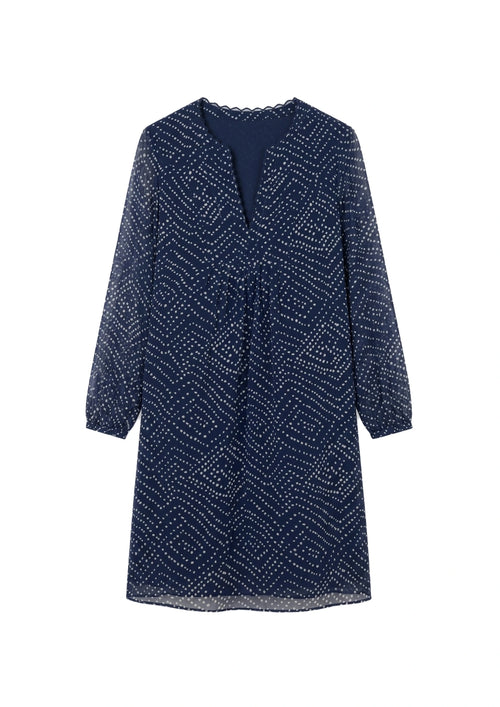 NAVY ARIA SILK DRESS