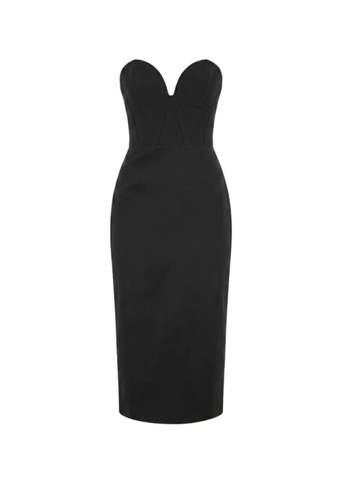 BLACK SLEEVELESS MIDI DRESS