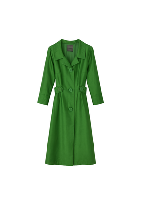 GREEN SILK TRENCH-COAT