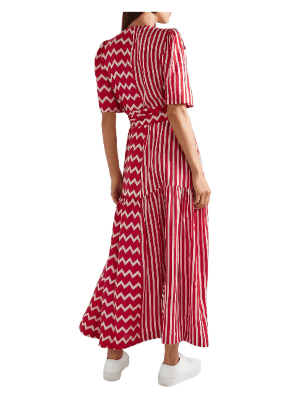RED STRIPED SILK DRESS - codressing