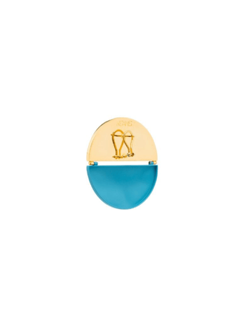 GOLDEN BLUE ROUND EARRINGS