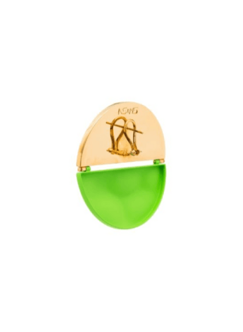 GREEN AND GOLD ROUND EARRINGS