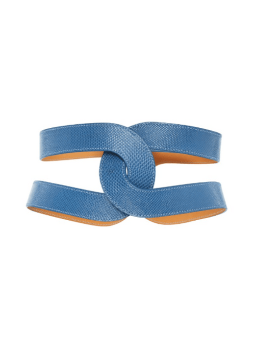 Ceinture de taille de la peau du reptile bleu