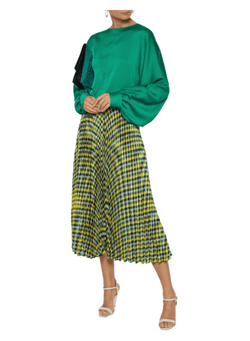 GREEN SATIN BLOUSE