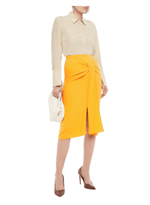 YELLOW DRAPED SKIRT