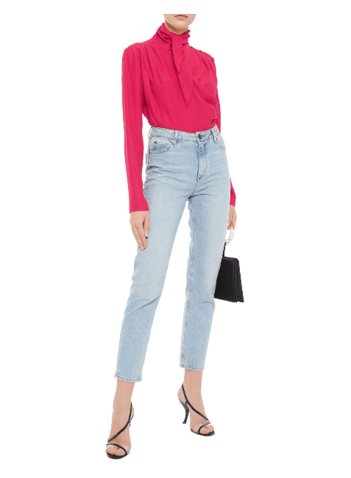 Body de la soie-satine de la soie-satine fuchsia
