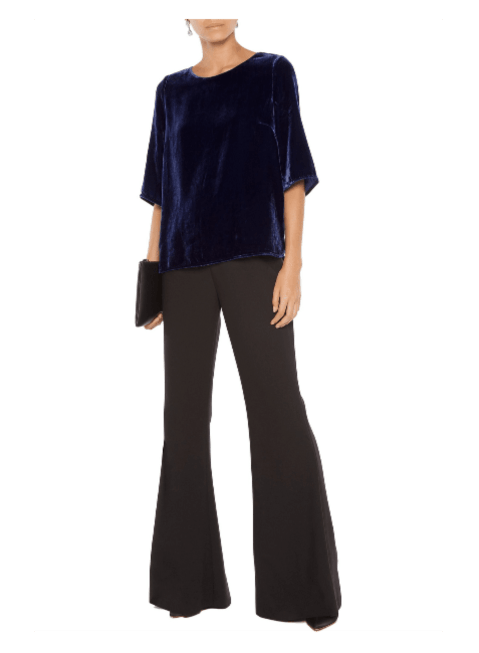 DARK BLUE VELVET TOP