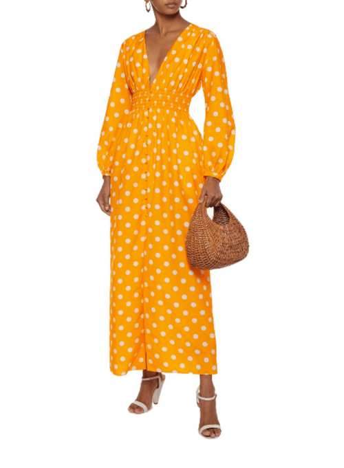 Gelbes Kleid mit Tupfen