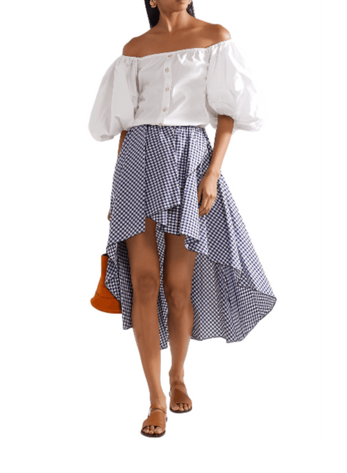 ASYMMETRICAL CHECKERED SKIRT
