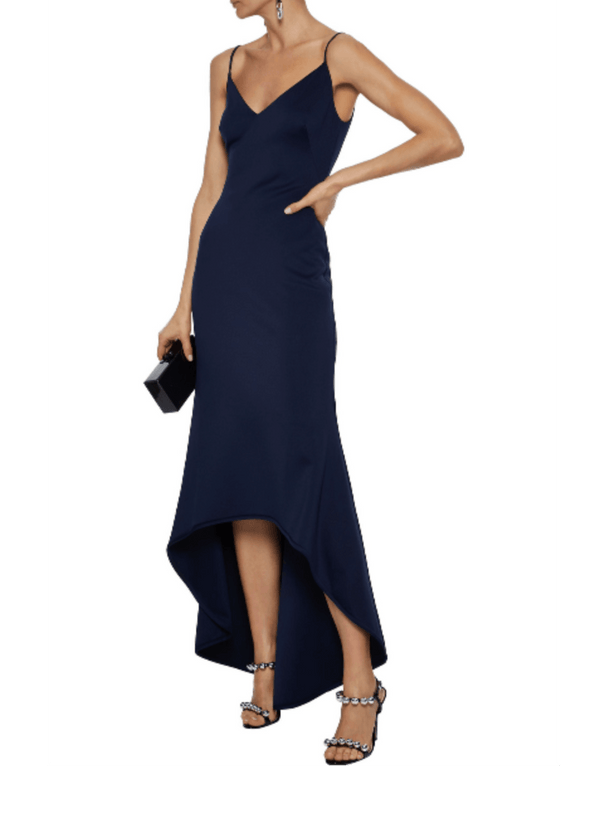 NAVY BLUE ASYMMETRIC GOWN