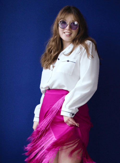 Chemise satinée surdimensionnée blanche