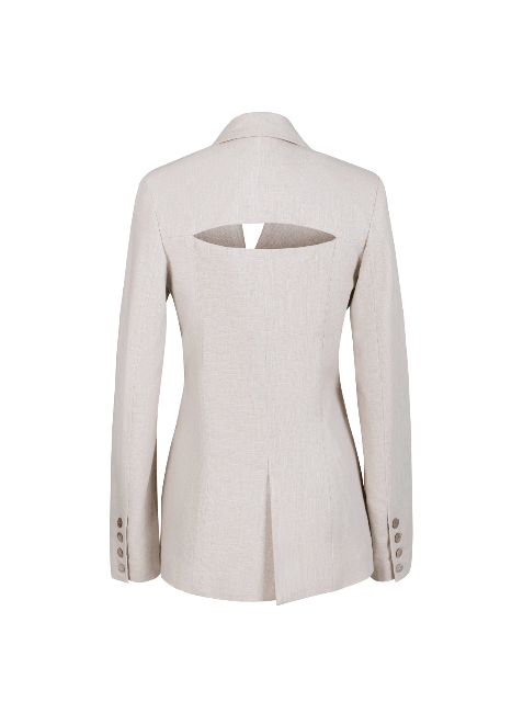 BEIGE BLAZER WITH CUT OUT DETAIL