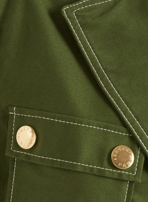 Grüne Multipockets Gürtelblazer