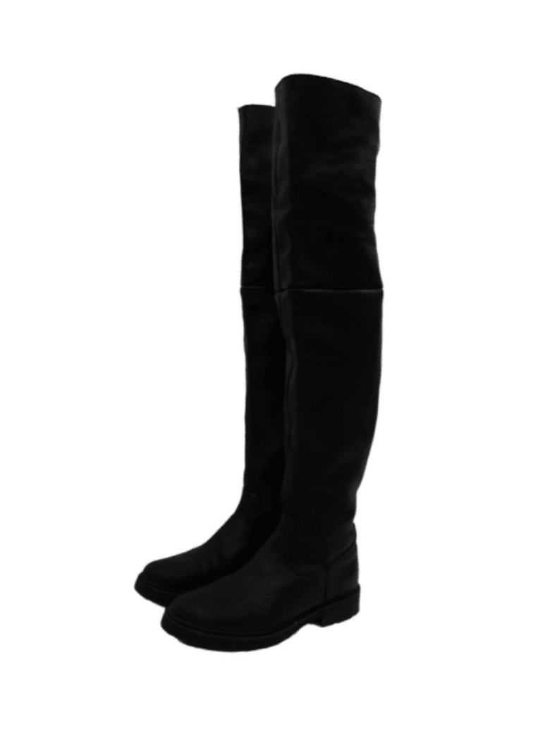 BLACK OVER-THE-KNEE BOOTS - codressing