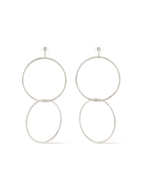 SILVER-PLATED RING EARRINGS - codressing