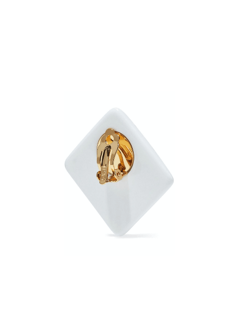 Boucles d'oreilles en résine à clip blanc