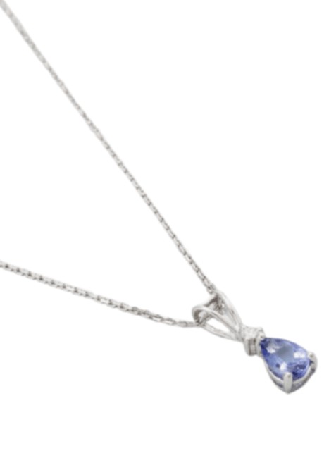 NECKLACE IN WHITE GOLD AND BLUE DIAMOND - codressing