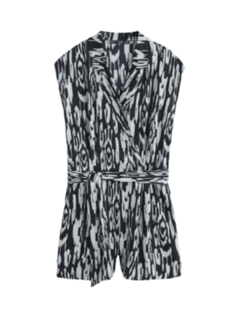 BLACK AND WHITE PLAYSUIT - codressing