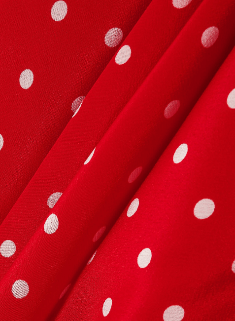 TIE-NECK POLKA-DOT SILK BLOUSE