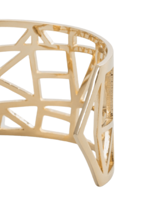 GOLDEN CUFF WITH GEOMETRICAL DESIGN