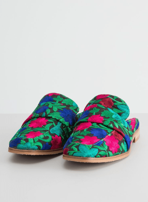 FLORAL BROCADE SLIPPERS