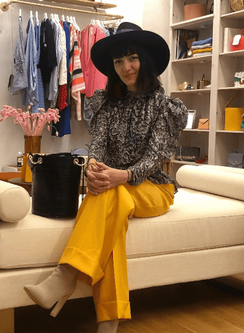 YELLOW WIDE-LED PANTS