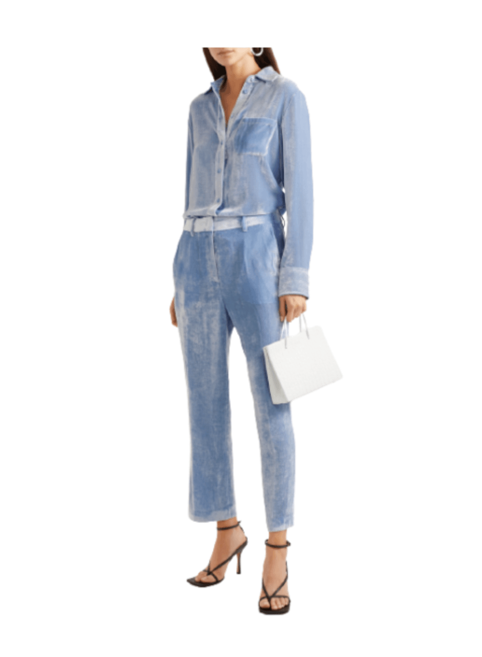 Pantalon en velours bleu clair