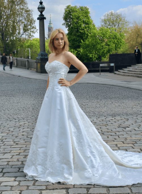 Robe de mariée sans bretelles