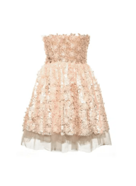 LIGHT PINK FLORAL TULLE DRESS