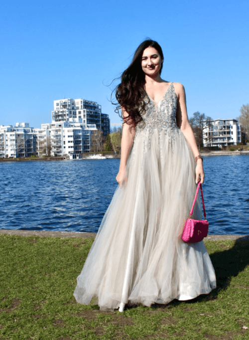 SEQUINED GREY DRESS