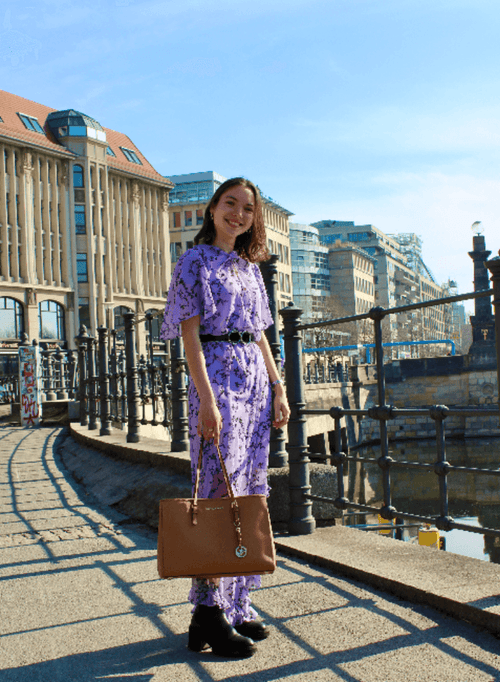 Robe maxi florale lilas