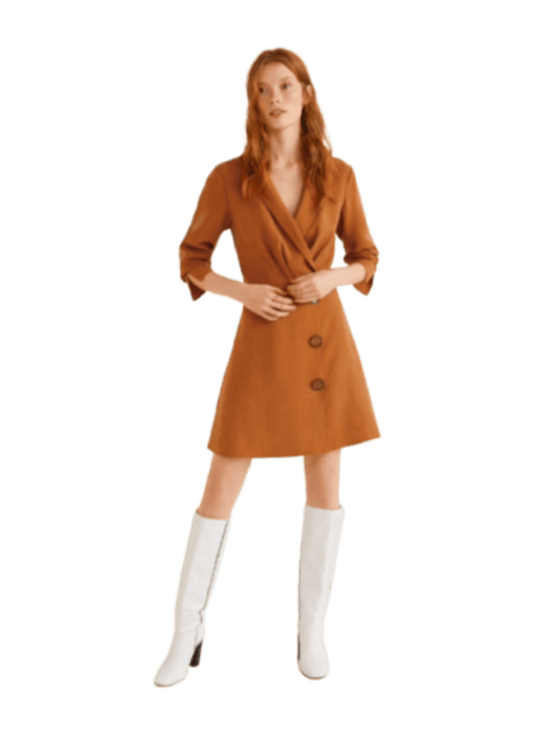 BROWN DRESS WITH BUTTONS