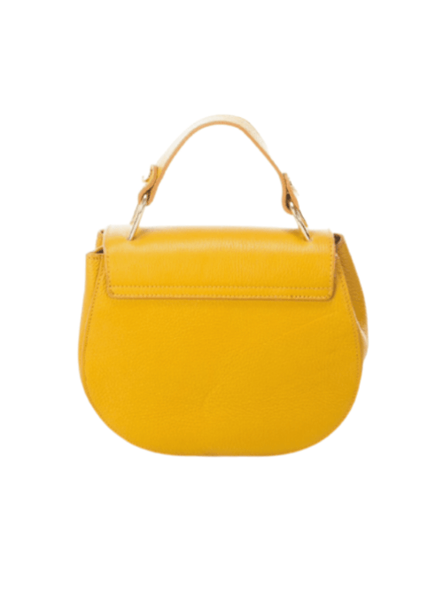 YELLOW SMOOTH LEATHER HANDBAG