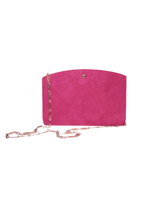 RED CLUTCH BAG WITH GOLDEN CHAIN