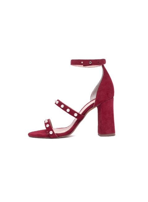 Rote Angie Wildleder Sandalen
