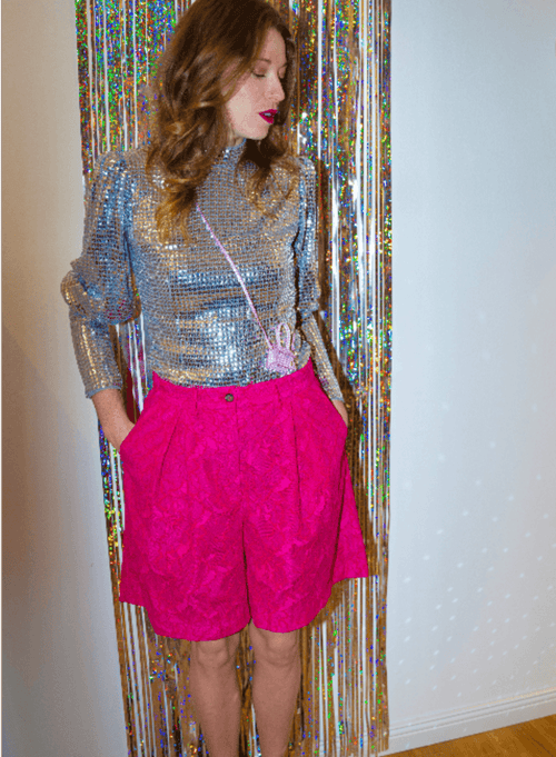 FUCHSIA LACE SHORTS